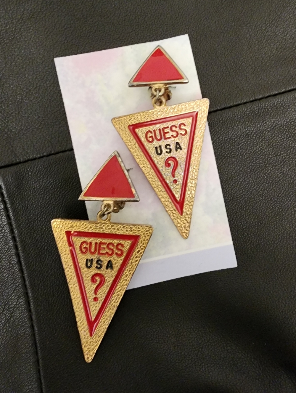 Vintage Guess Clip On Earrings Logo